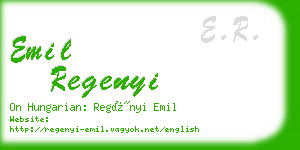 emil regenyi business card